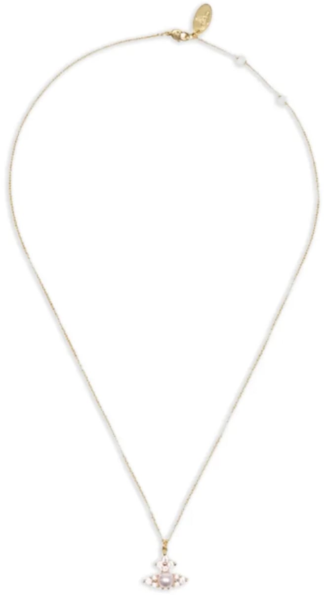 Vivienne Westwood Feodora Pendant Gold / Champagne Cz / Pink Geel