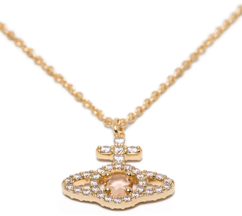 Vivienne Westwood Olympia Cz Pendant Gold / White Champagne Wit