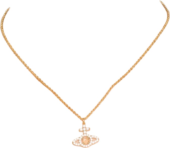 Vivienne Westwood Olympia Cz Pendant Gold / White Champagne Wit