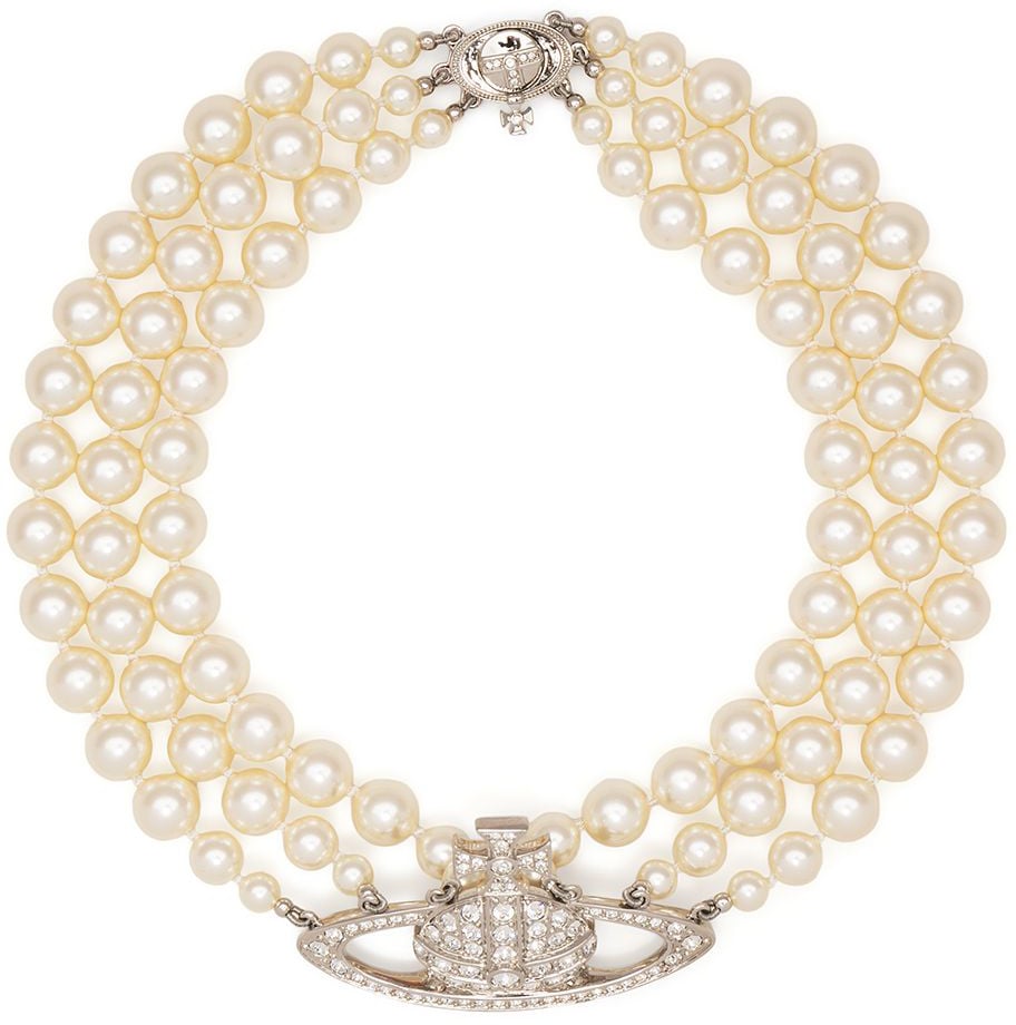 Vivienne Westwood Bijoux Platinum/Pearl/Crystal Wit