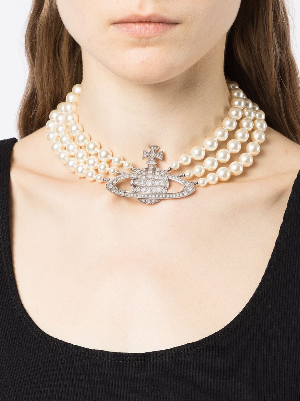 Vivienne Westwood Bijoux Platinum/Pearl/Crystal Wit