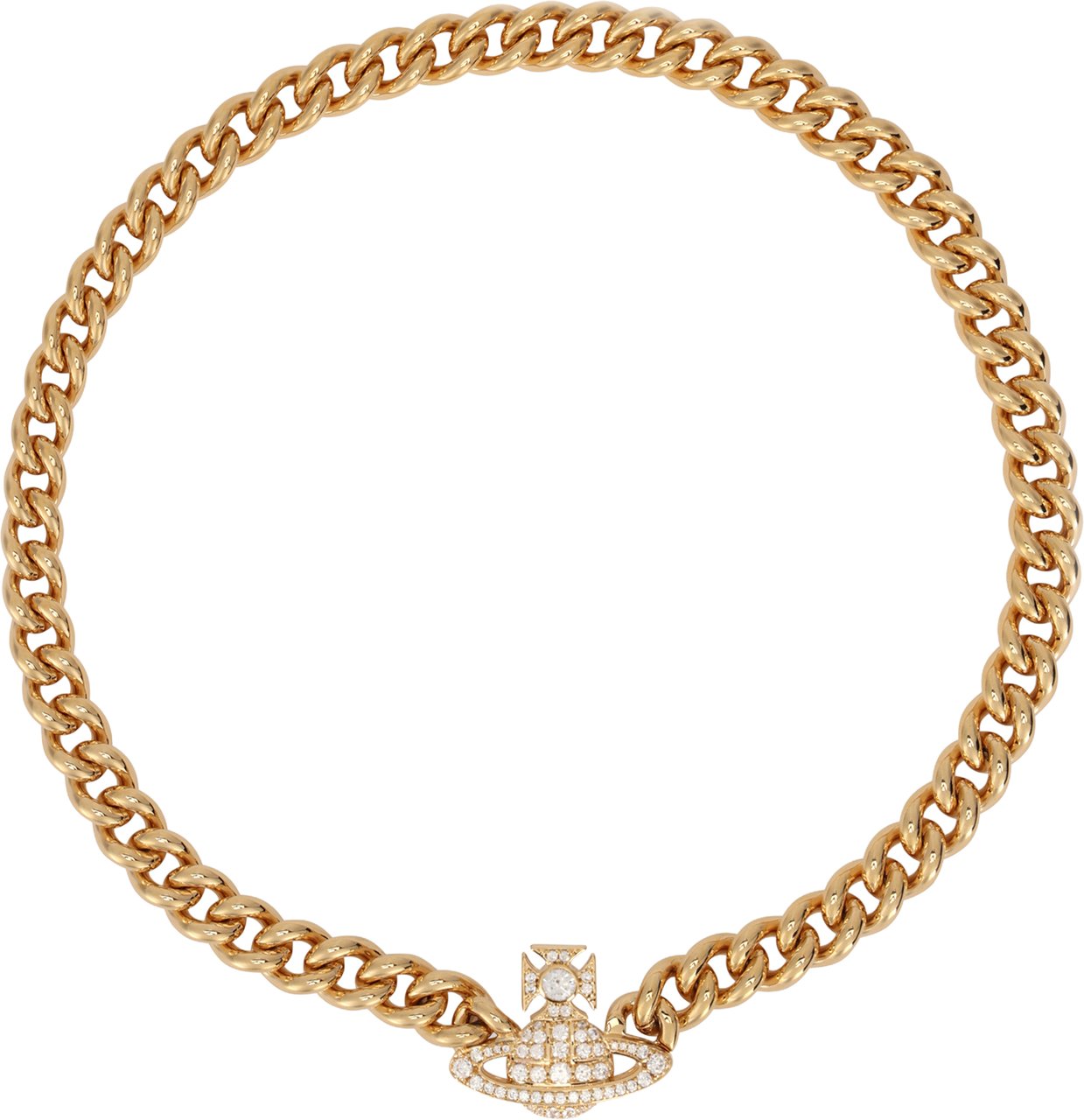 Vivienne Westwood Necklace with Pendant and Decorative Crystals Goud