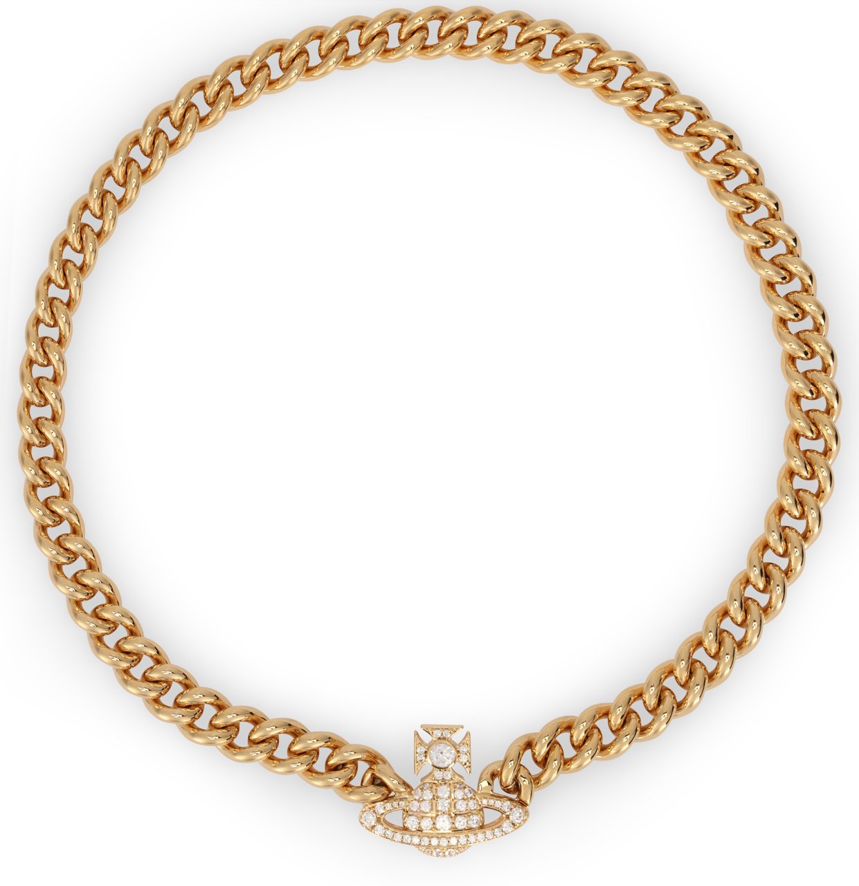 Vivienne Westwood Necklace with Pendant and Decorative Crystals Goud