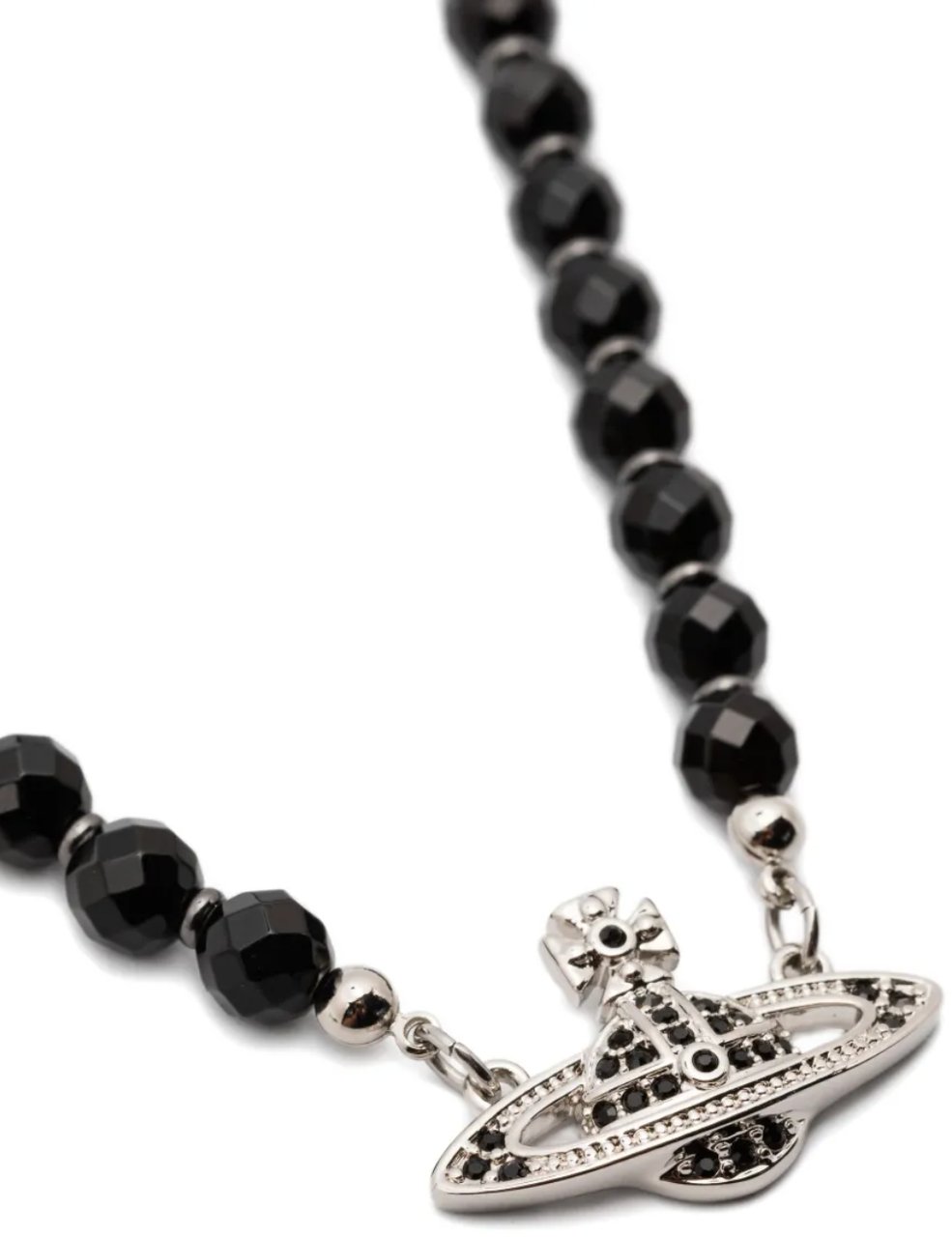 Vivienne Westwood Man Messaline Choker Platinum Ruthenium Zwart
