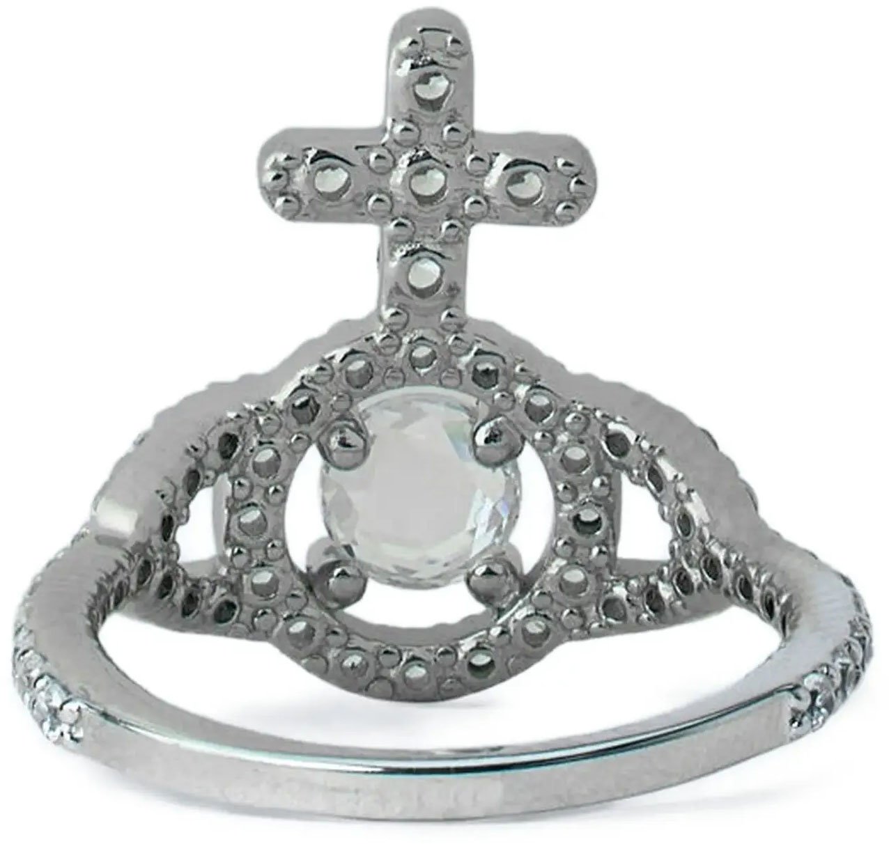 Vivienne Westwood Olympia Cz Ring Platinum / White Wit