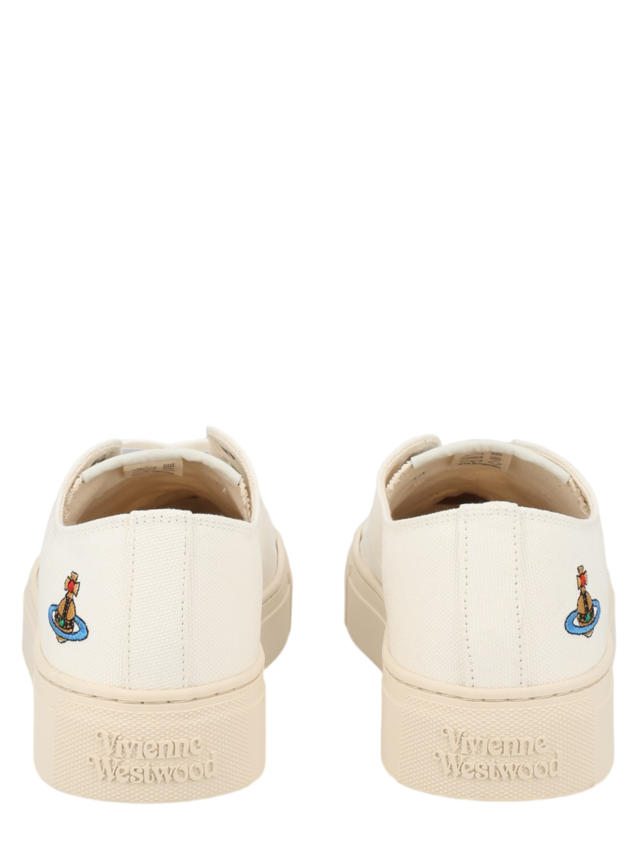 Vivienne Westwood Canvas Low-Top Logo Rubber Sneakers Neutraal