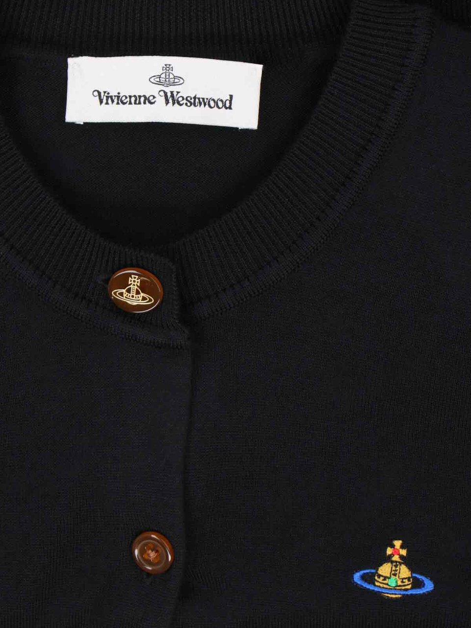 Vivienne Westwood Logo Crop Cardigan – Black Zwart