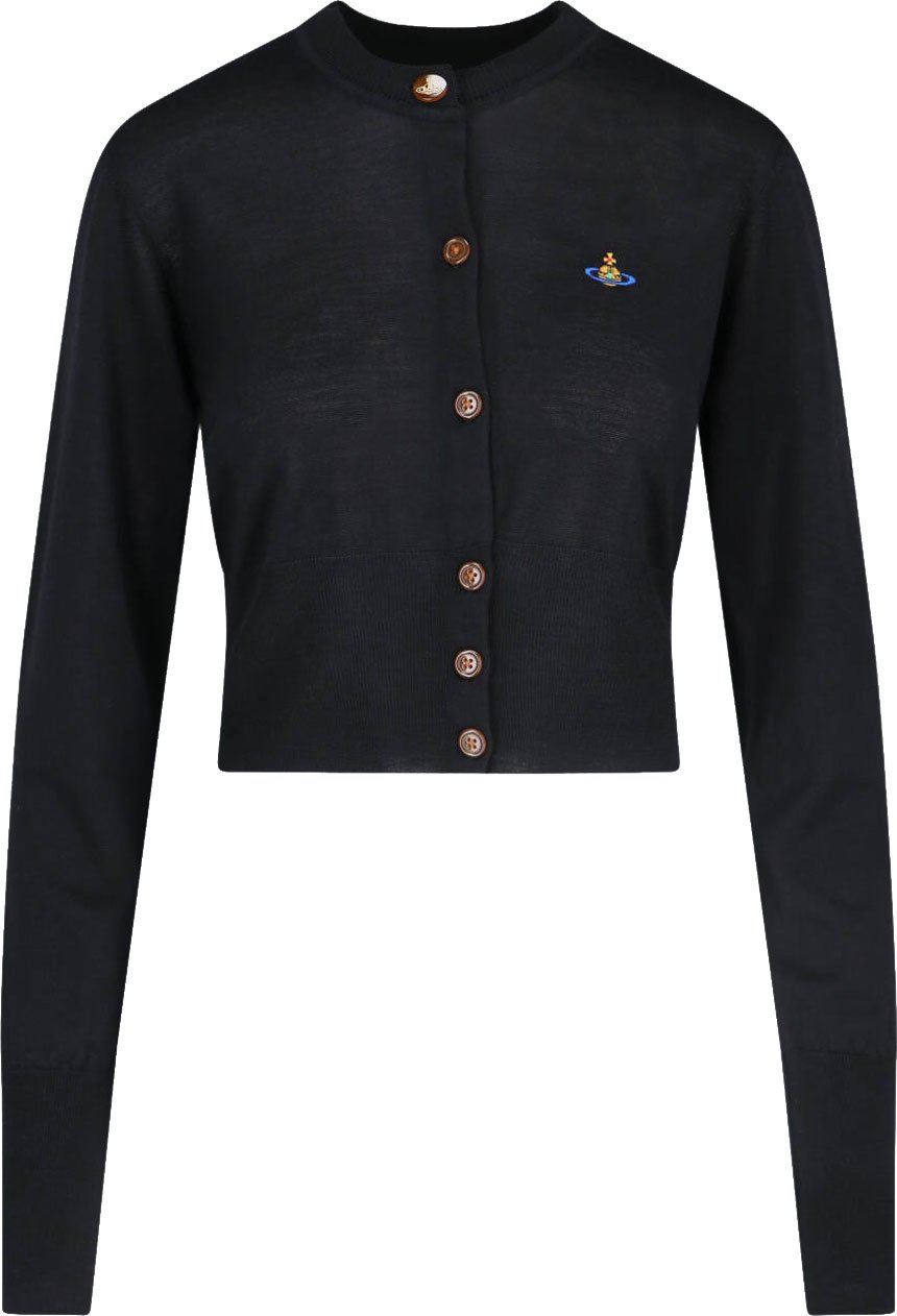 Vivienne Westwood Logo Crop Cardigan – Black Zwart