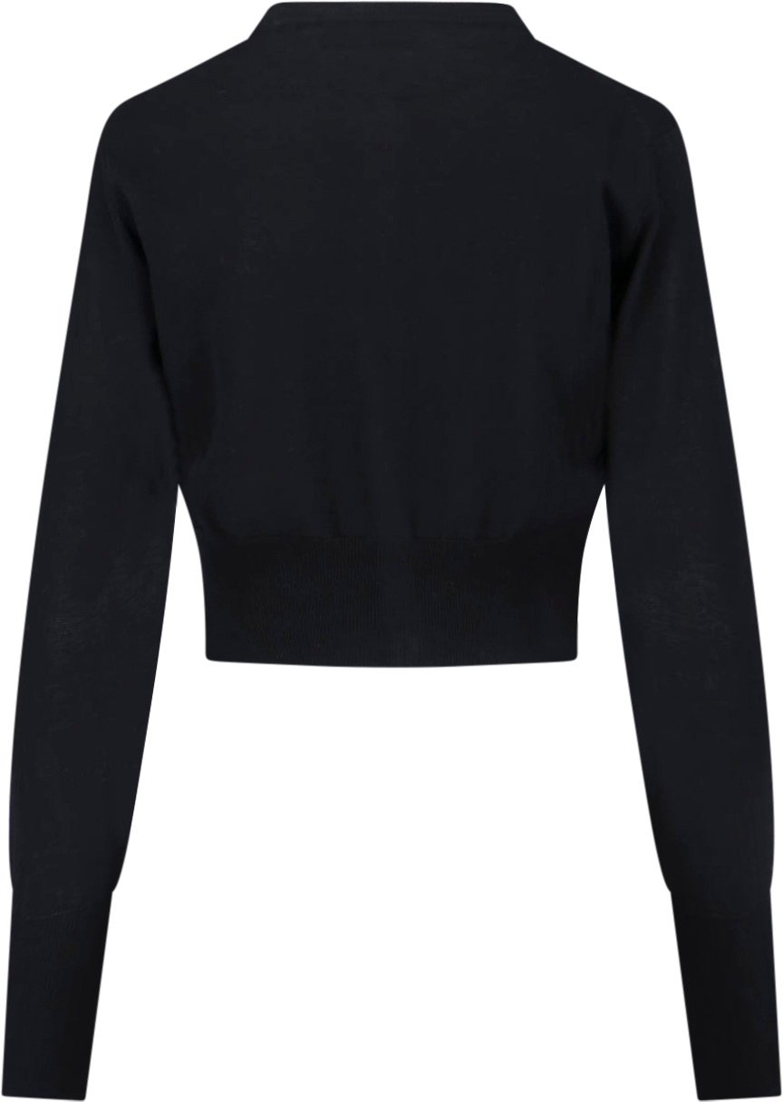 Vivienne Westwood Black Bea Crop Cotton Cardigan Zwart