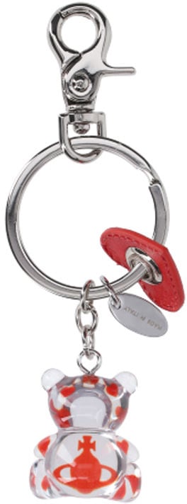 Vivienne Westwood Silver Teddy Resin Metal Keychain Zilver