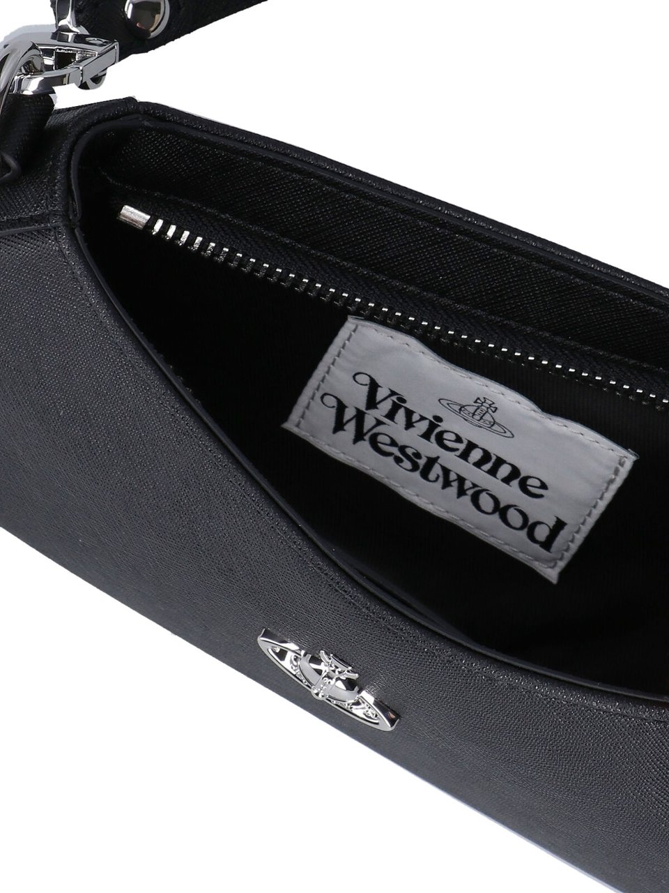 Vivienne Westwood "Tasha" Shoulder Bag In Black Fabric Zwart