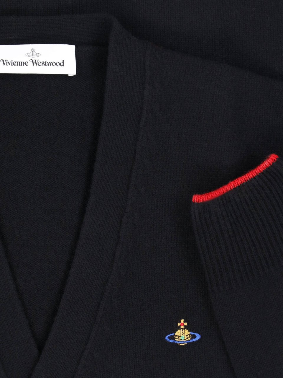 Vivienne Westwood Black Crew Neck Fitted Sweater Zwart