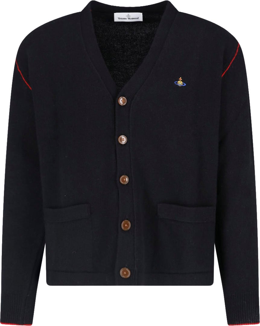 Vivienne Westwood Black Crew Neck Fitted Sweater Zwart