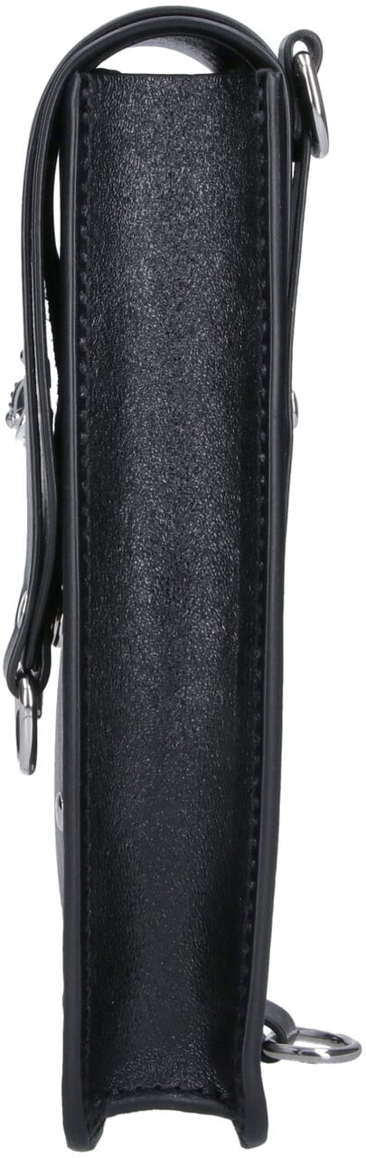 Vivienne Westwood Black Structured Rectangular Flap Bag Zwart