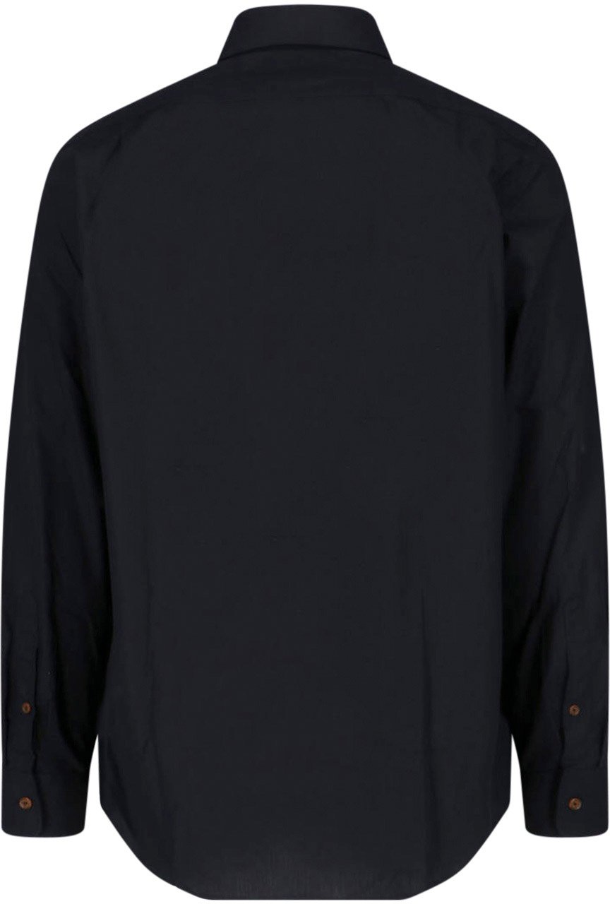Vivienne Westwood Black Two Button Krall Cotton Shirt Zwart