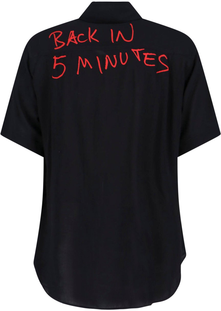 Vivienne Westwood "Opne 24 Hrs" Bowling Shirt – Black Zwart