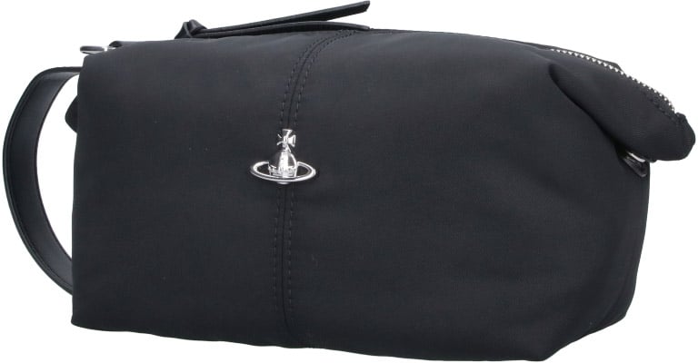 Vivienne Westwood Black Wash Bag Fabric Zip Pouch Zwart