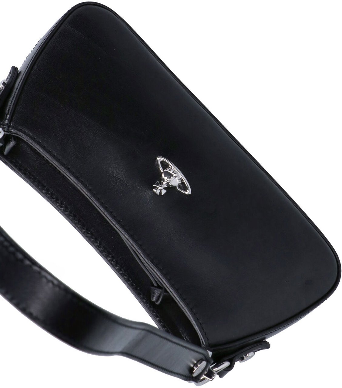 Vivienne Westwood Black Tasha Structured Leather Shoulder Bag Zwart