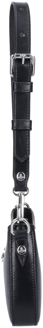 Vivienne Westwood Black Tasha Structured Leather Shoulder Bag Zwart