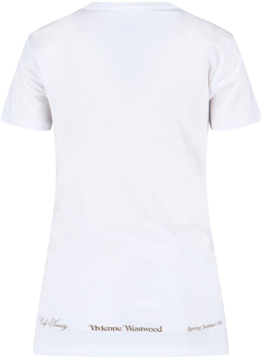 Vivienne Westwood White Floral Print Cotton T-Shirt Wit