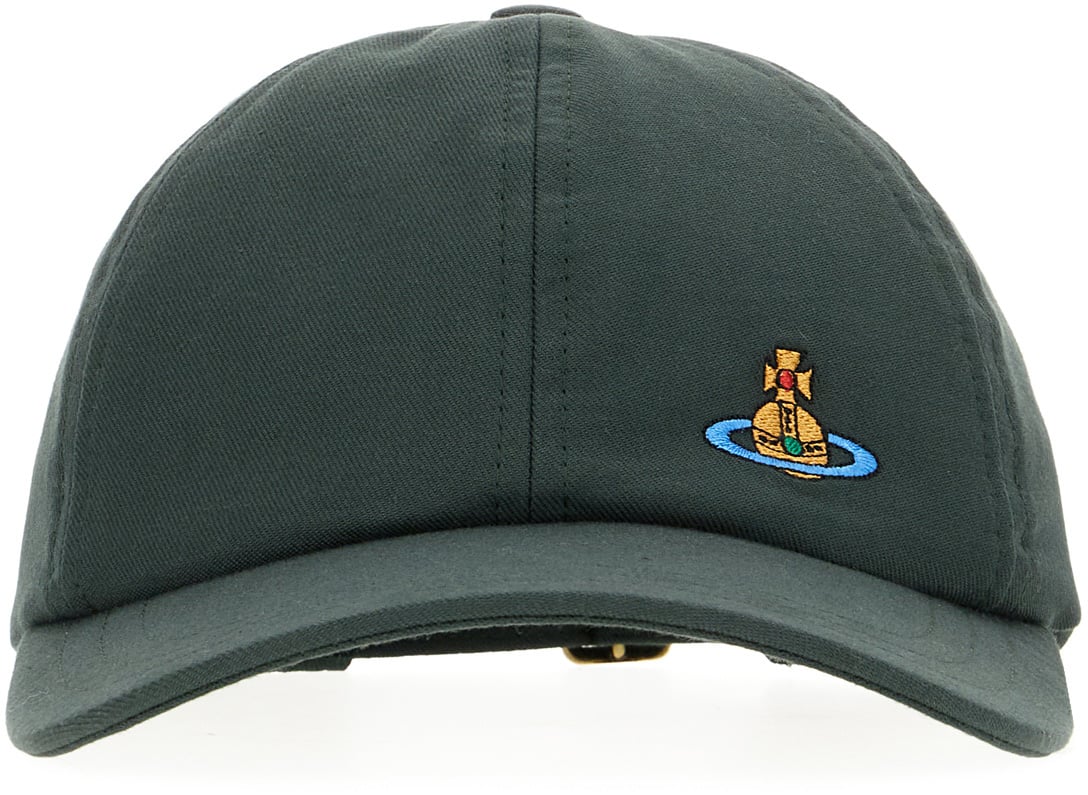 Vivienne Westwood Vivienne Westwood Bottle green cotton baseball cap Groen
