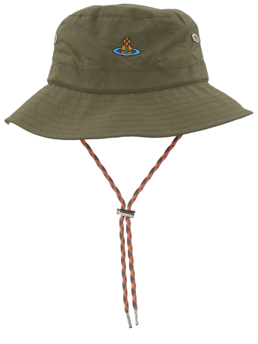 Vivienne Westwood Olive Green Adventure Chin Strap Hat Grijs