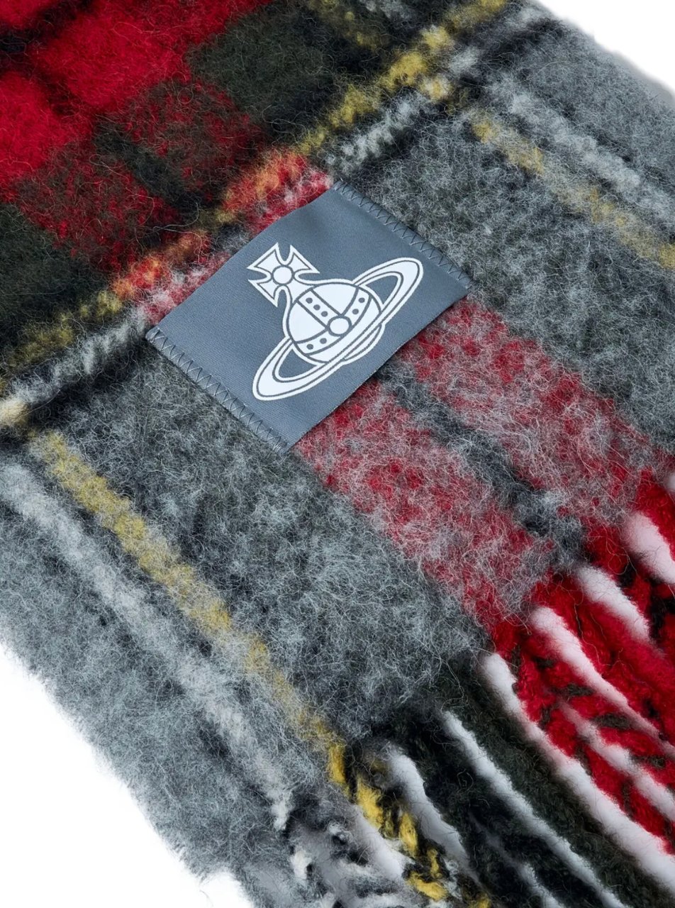 Vivienne Westwood Check Scarf Red Divers