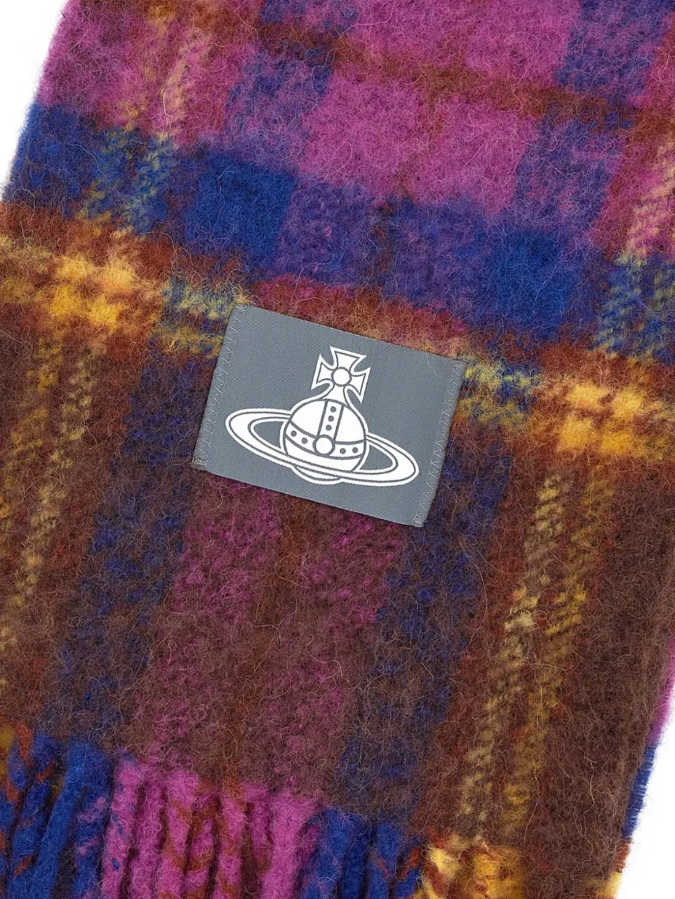 Vivienne Westwood Check Scarf Purple Divers