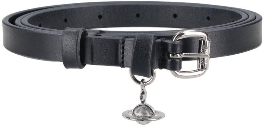 Vivienne Westwood "Mini Alex Charm" Belt – Black Zwart