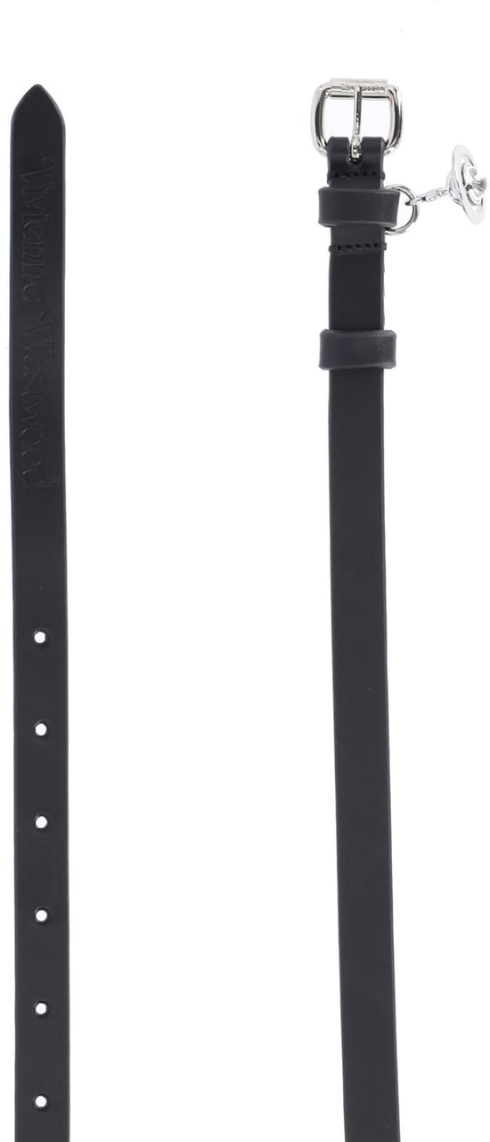 Vivienne Westwood "Mini Alex Charm" Belt – Black Zwart