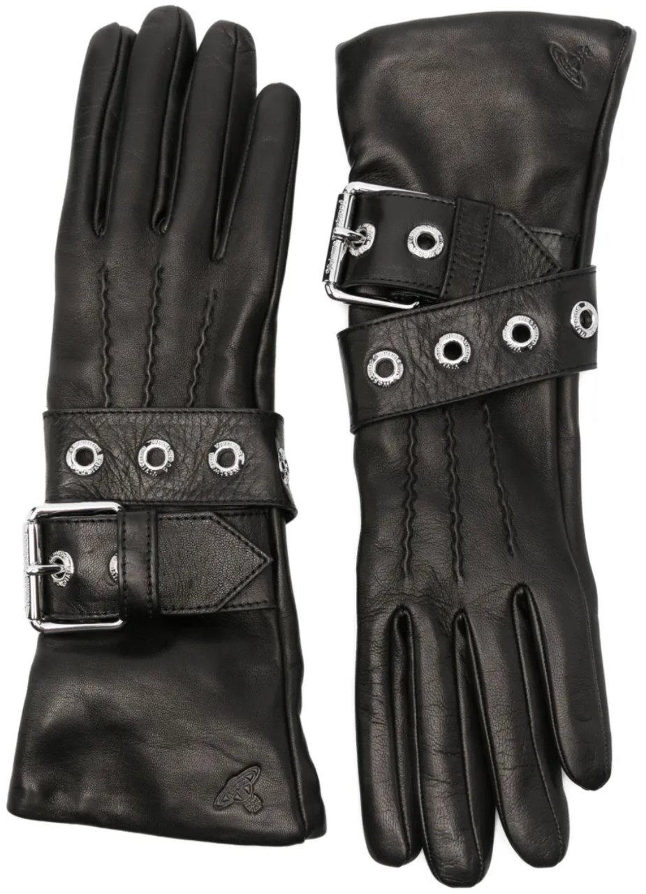 Vivienne Westwood Belt Buckle Gloves Black Zwart