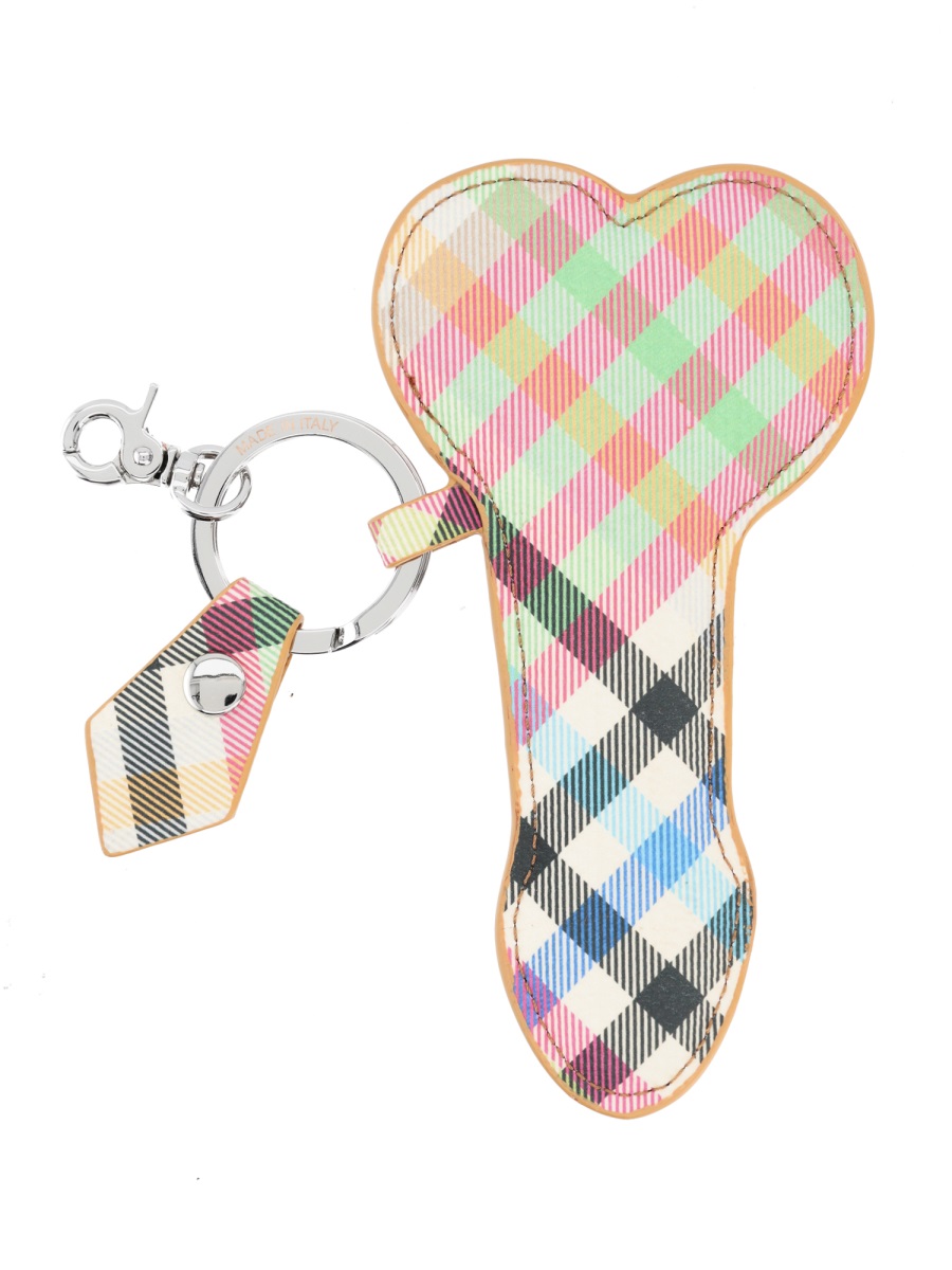 Vivienne Westwood Pastel Plaid Polyurethane Keychain Charm Neutraal