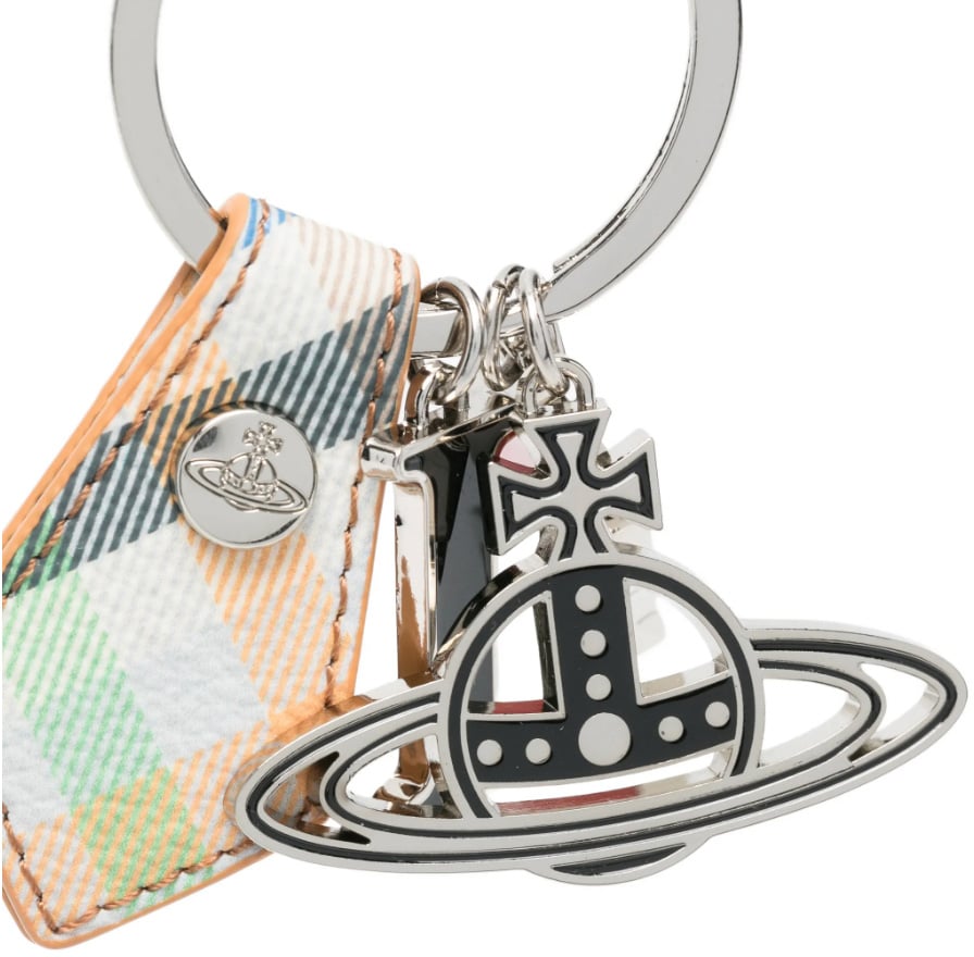 Vivienne Westwood I Love Orb Keyring Heather Plaid Divers