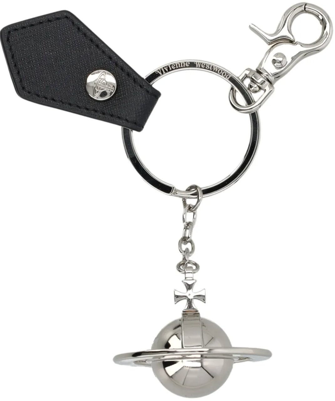 Vivienne Westwood 3d Orb Silver Black Saffiano Zwart