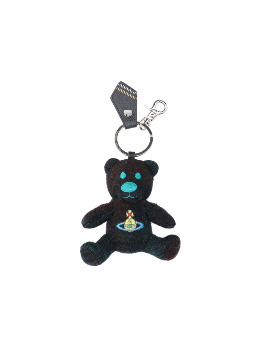 Vivienne Westwood Compact Black Keychain With Smooth Finish Zwart