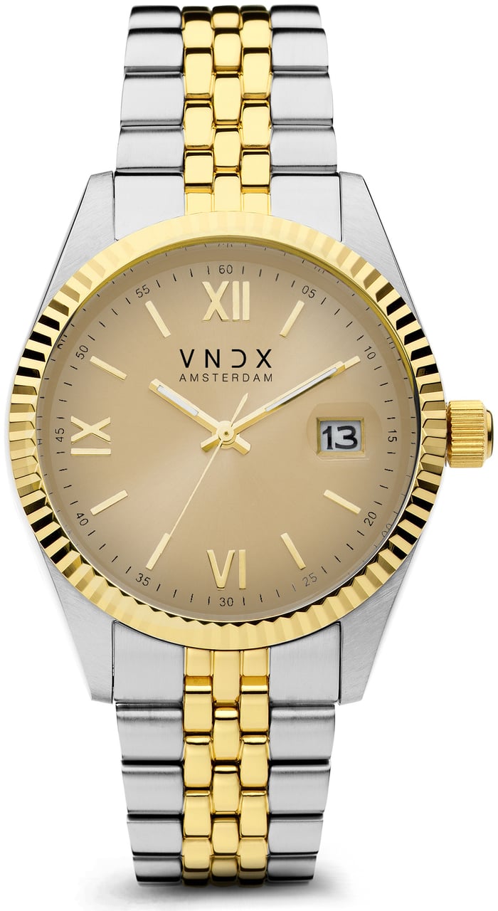 VNDX Amsterdam VNDX Dare Devil XL Silver Gold Beige MT43008-04 dameshorloge Beige