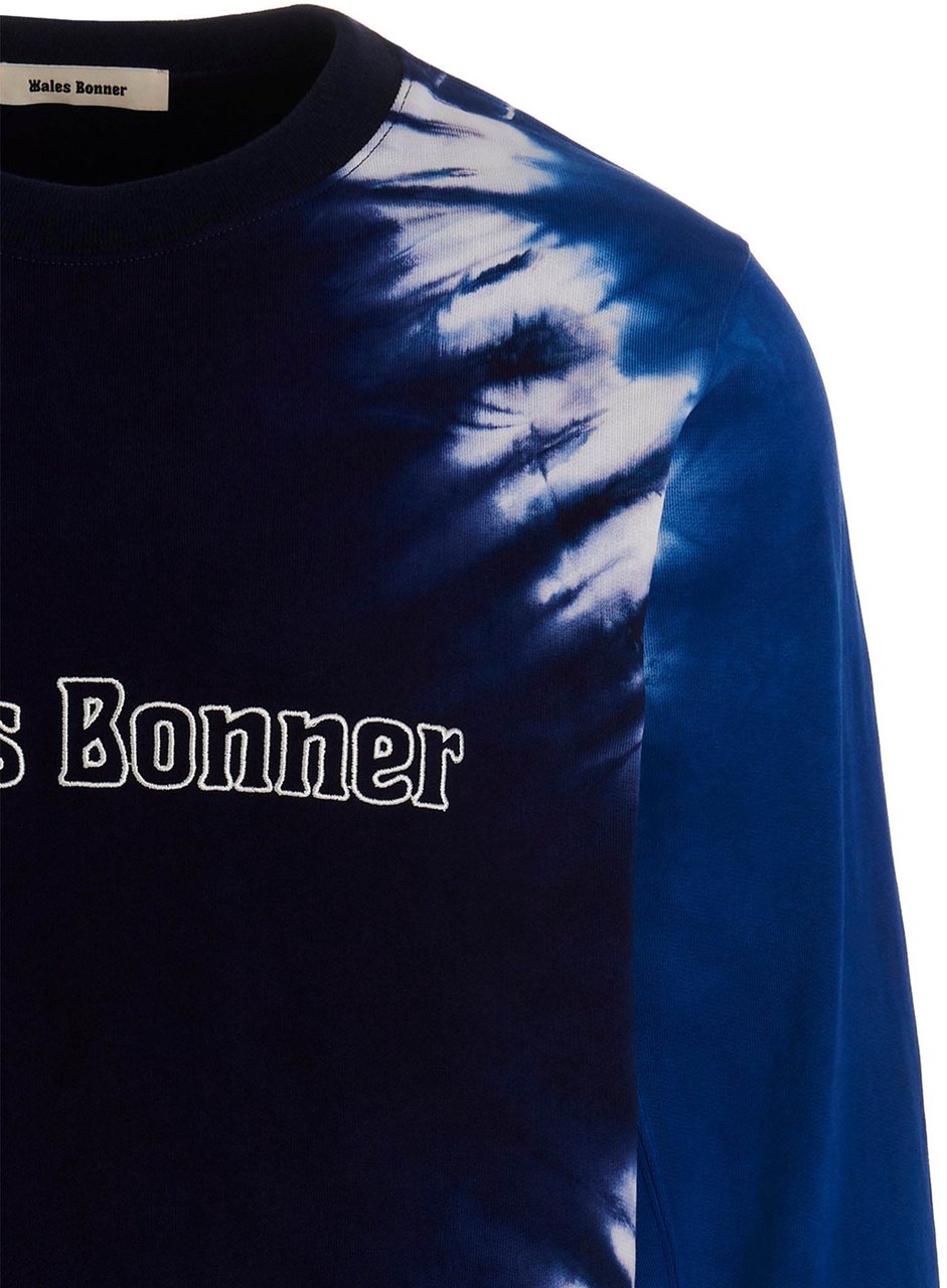 WALES BONNER Blue Cotton Sweatshirt Blauw