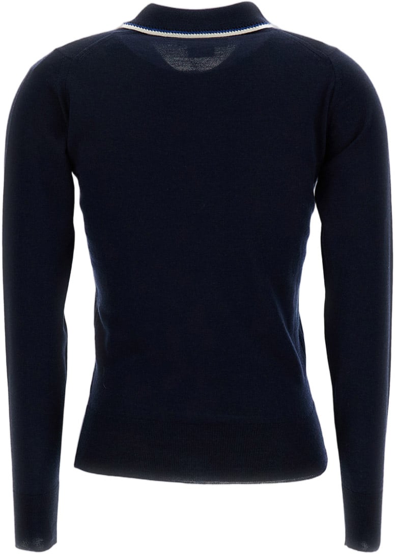 Wales Bonner Merino Wool Embroidered Logo Sweater Blauw