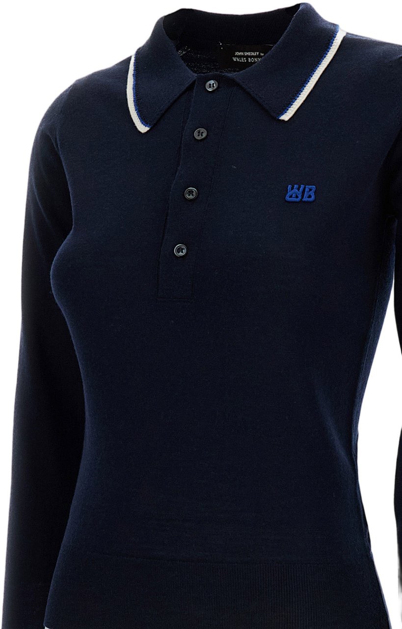 Wales Bonner Merino Wool Embroidered Logo Sweater Blauw