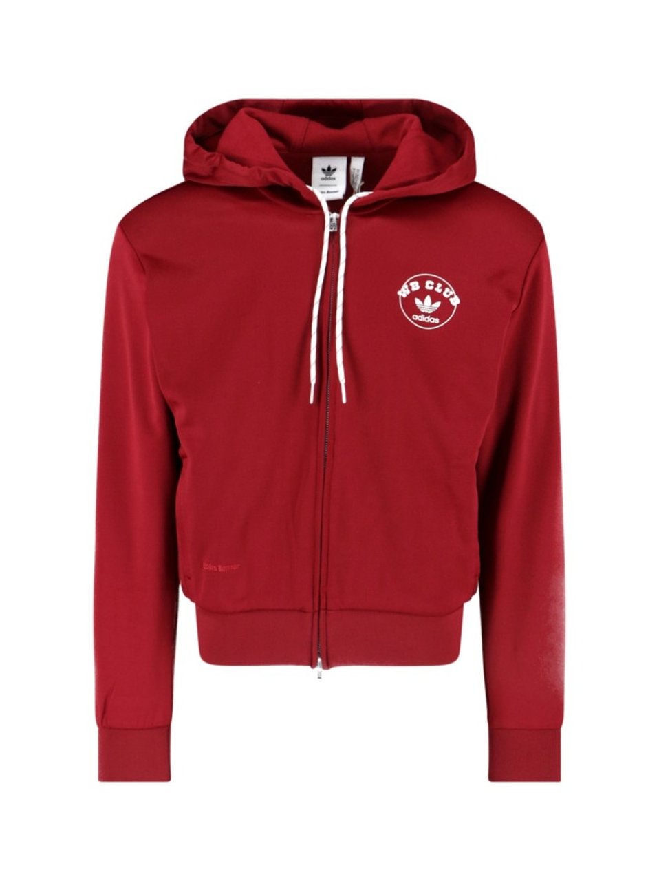 Wales Bonner Bordeaux Cotton Blend Zip-Up Hoodie Rood