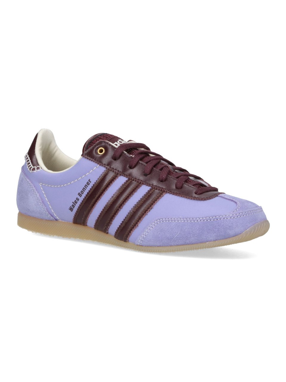 Wales Bonner "Japan" Sneakers, In Purple Leather, Round Toe Paars