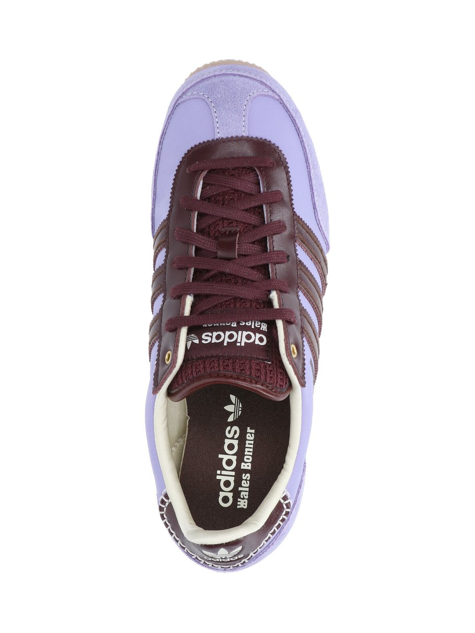 Wales Bonner "Japan" Sneakers, In Purple Leather, Round Toe Paars