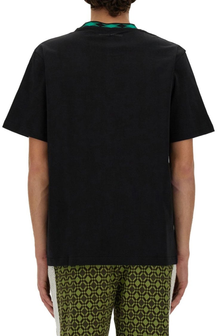 Wales Bonner Classic Graphic Print Cotton T-Shirt Zwart