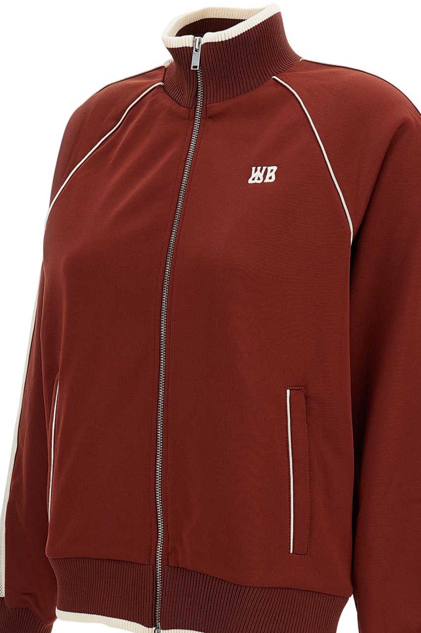 Wales Bonner Contrast Mesh Panel Track Jacket with Ribbed Trims Bruin