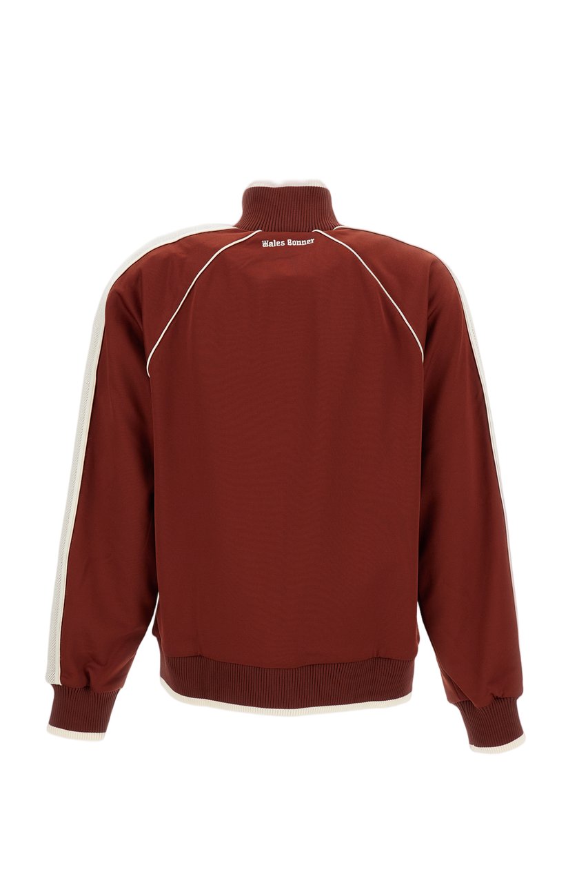 Wales Bonner Contrast Mesh Panel Track Jacket with Ribbed Trims Bruin