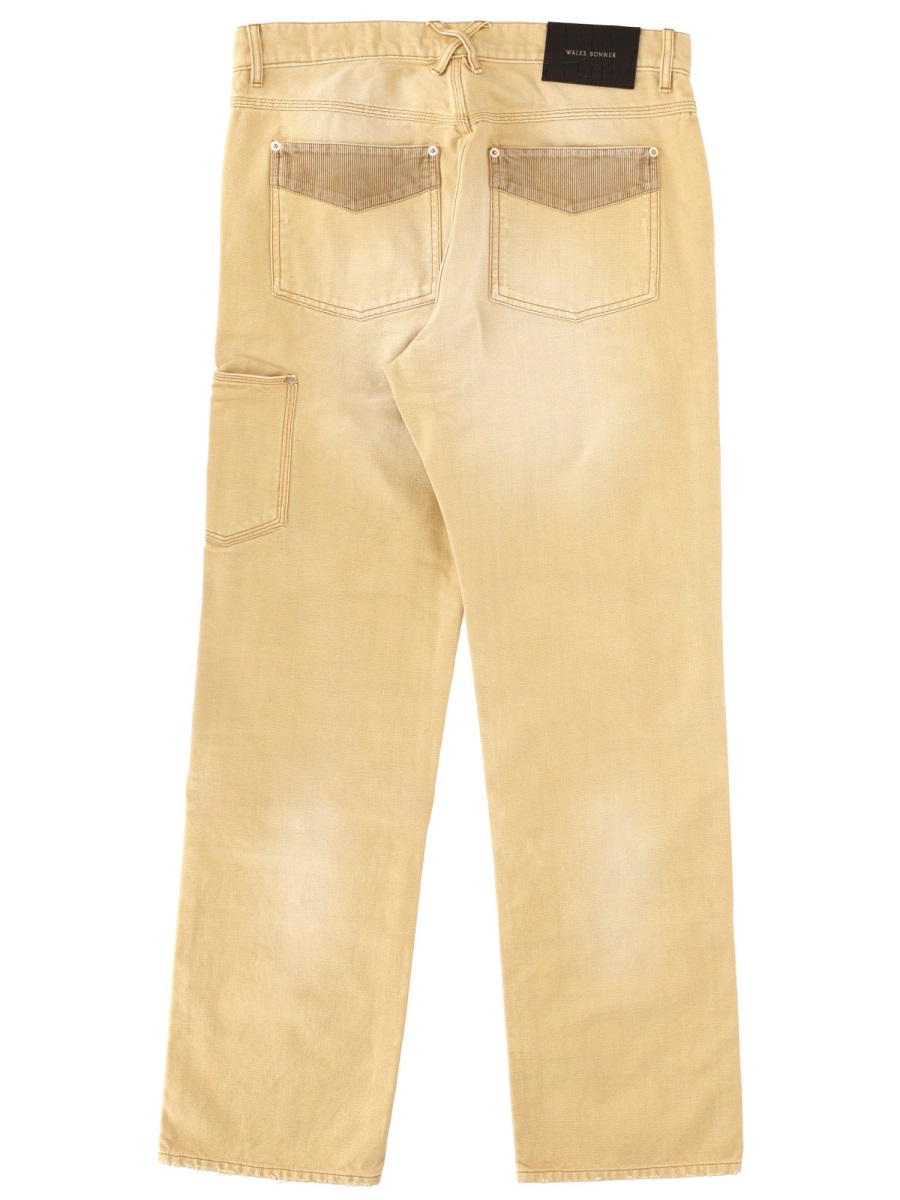 Wales Bonner Beige Cotton Sierra Panel Jeans Neutraal
