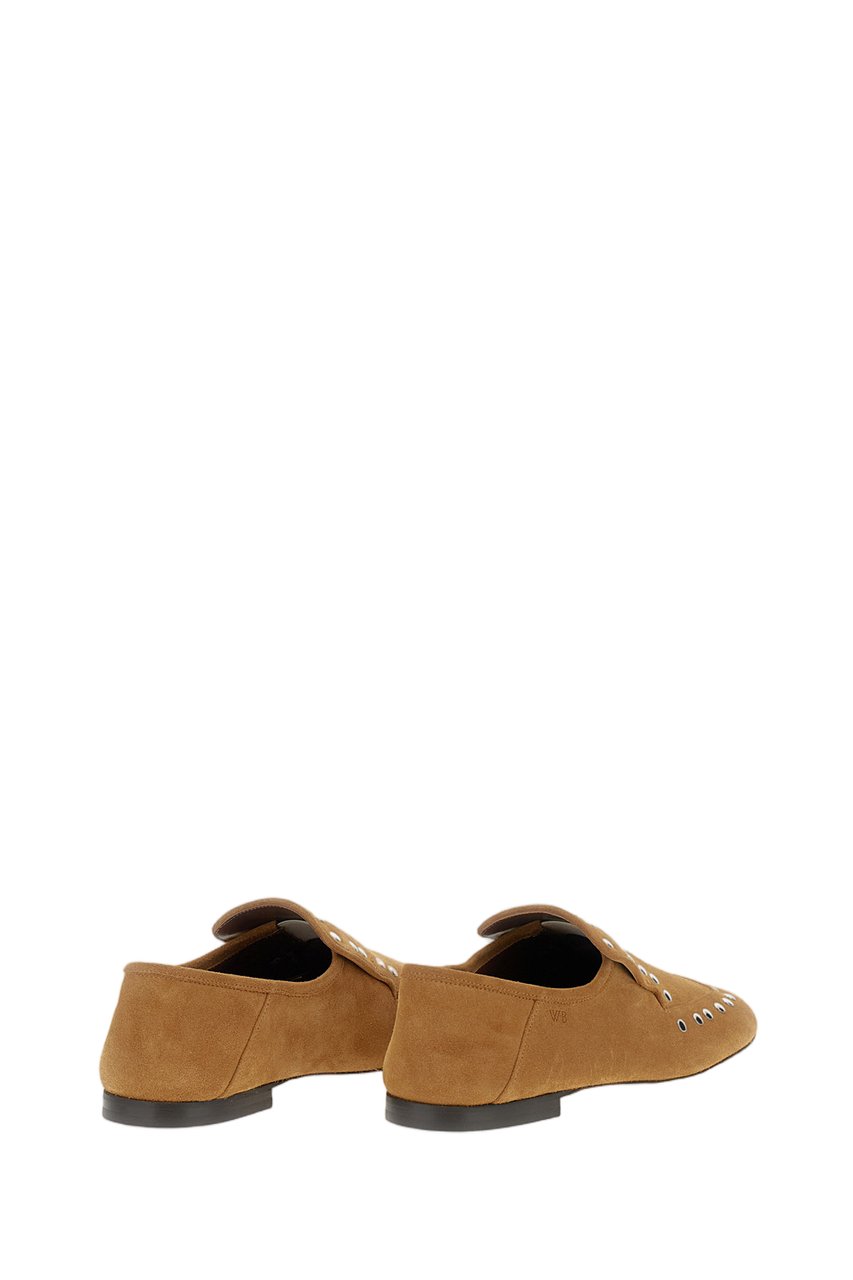 Wales Bonner Premium Suede Slip-On Slippers With Metal Stud Embellishments Bruin