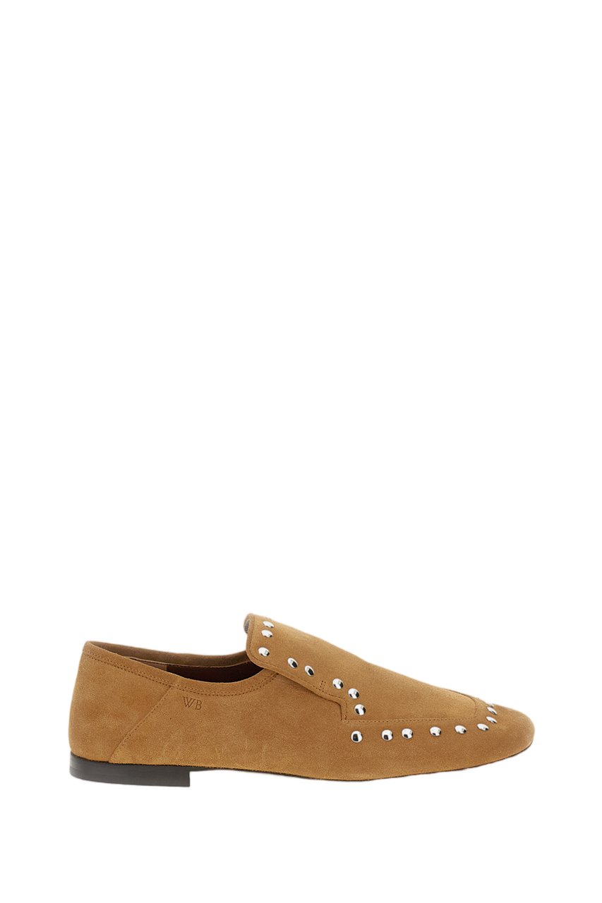 Wales Bonner Premium Suede Slip-On Slippers With Metal Stud Embellishments Bruin