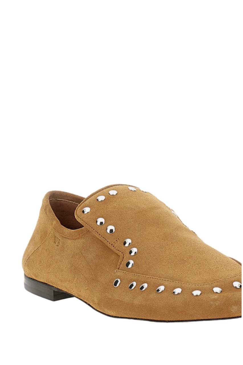 Wales Bonner Premium Suede Slip-On Slippers With Metal Stud Embellishments Bruin