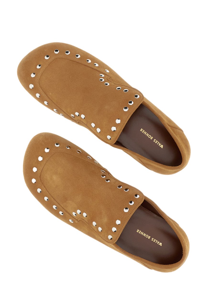 Wales Bonner Premium Suede Slip-On Slippers With Metal Stud Embellishments Bruin